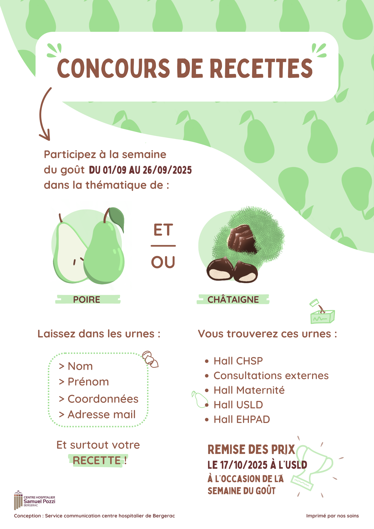 Concours de recettes hôpital de Bergerac